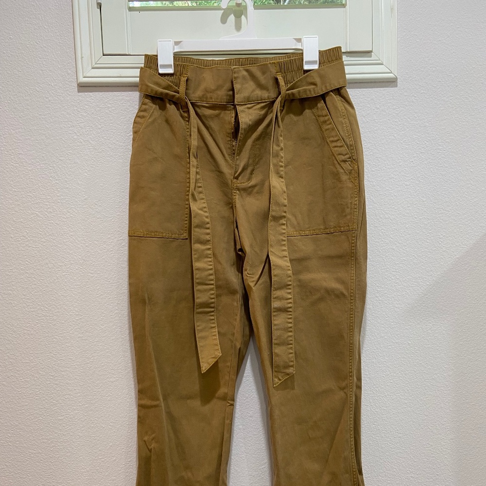 CABI High Rise Khaki Paper Bag Trouser